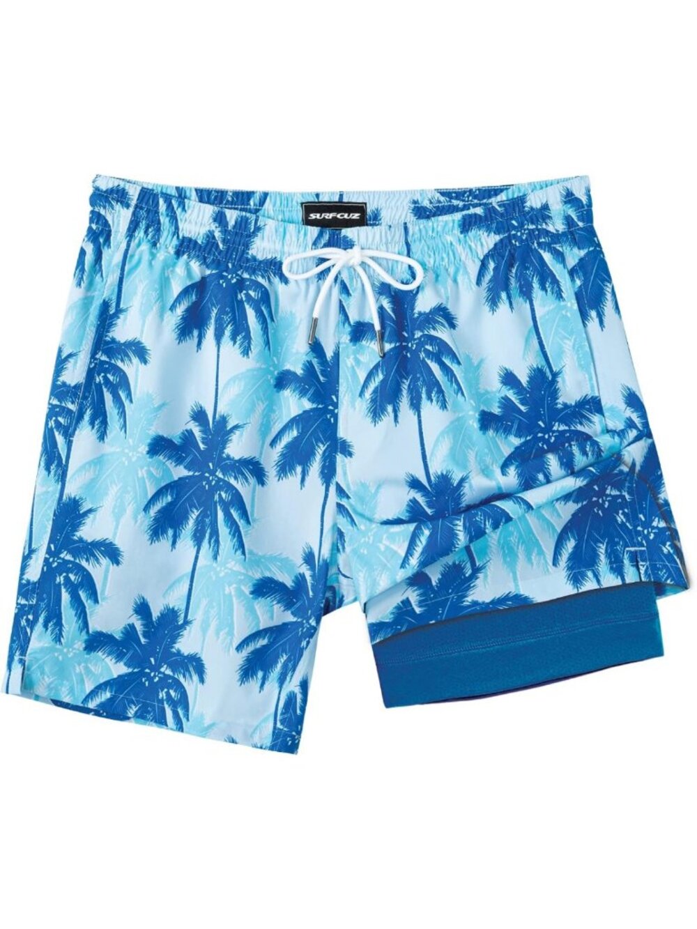 Men's 7" Swim Trunks with Compression Liner, Quick-Dry Stretch Swim Shorts